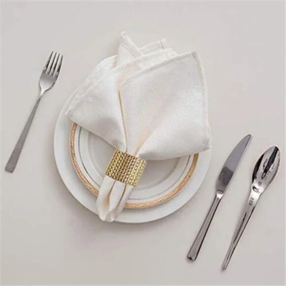 100pcs Napkin Rings, Gold Napkin Rings Buckles for Table Decorations, Wedding - Picture 2 of 7